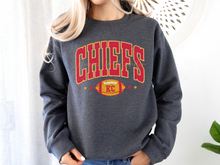 Load image into Gallery viewer, KC Chiefs Retro Dark Heather Unisex Crewneck