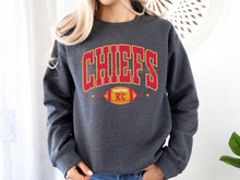 Load image into Gallery viewer, KC Chiefs Retro Dark Heather Unisex Crewneck
