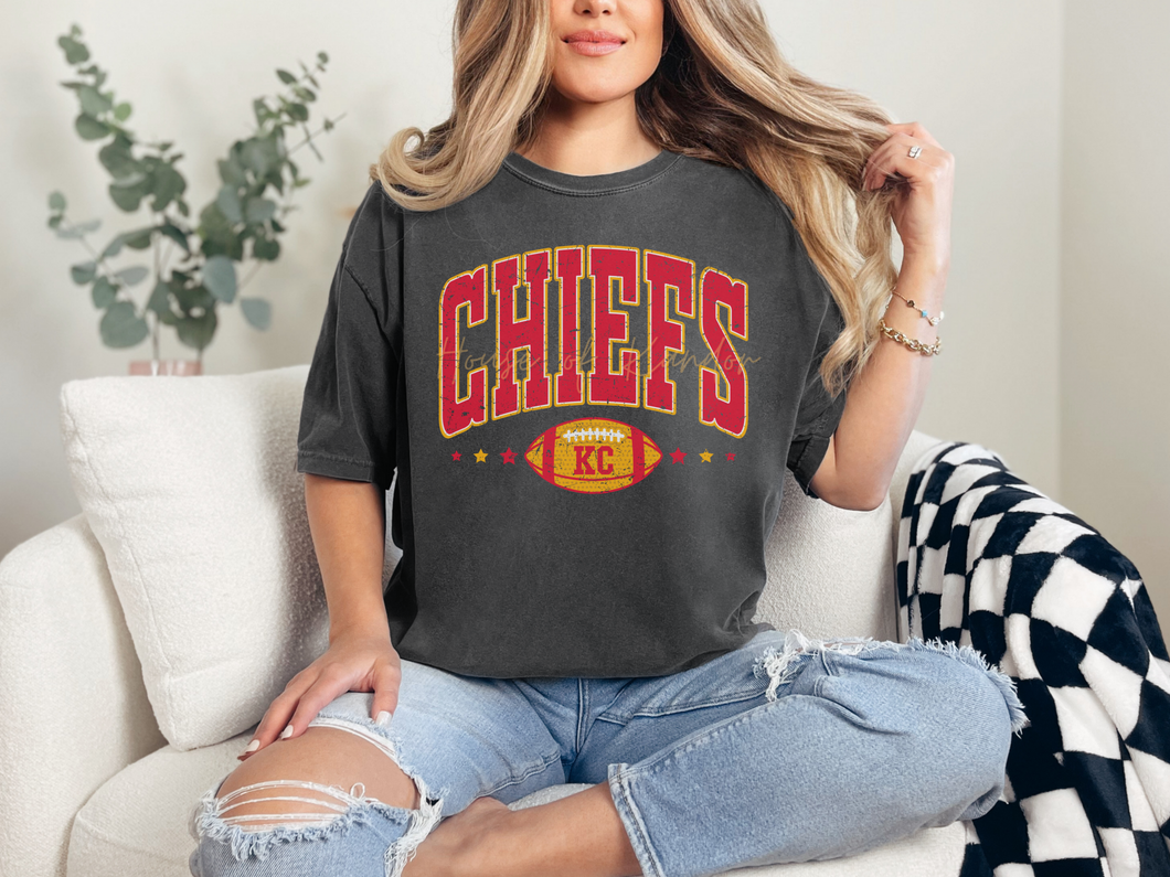 KC Chiefs Retro Unisex Tee, Pepper