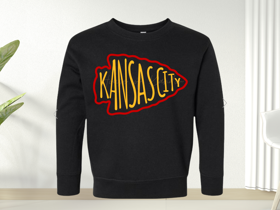Youth Black KC Arrowhead Sweatshirt