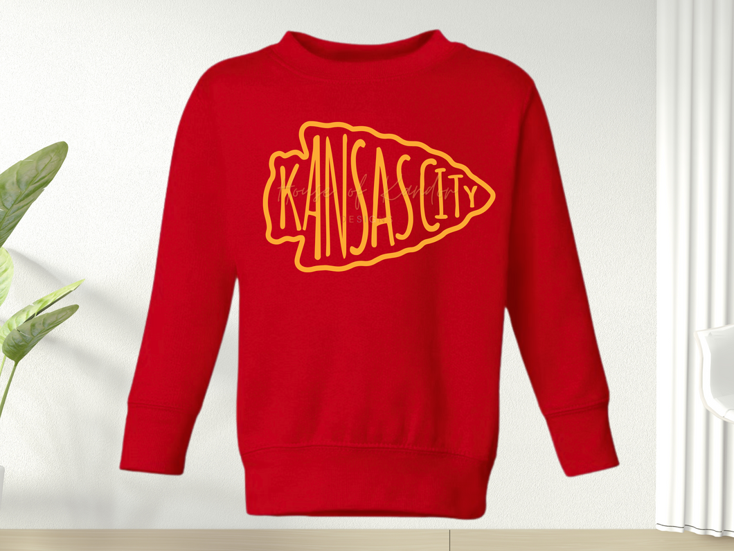 Youth Red KC Arrowhead Sweatshirt