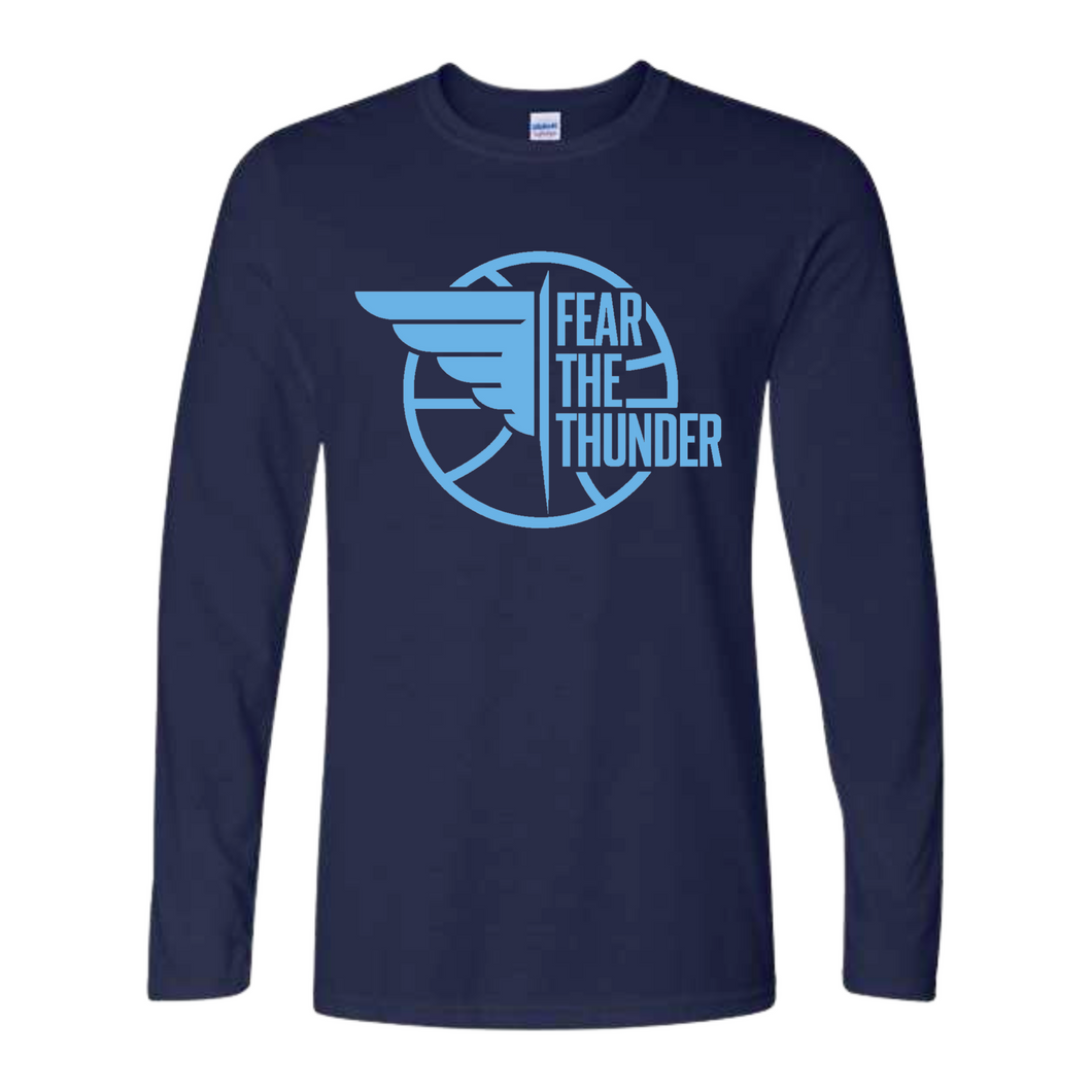 Skyline Basketball: Fear the Thunder Long Sleeve Tee - Navy