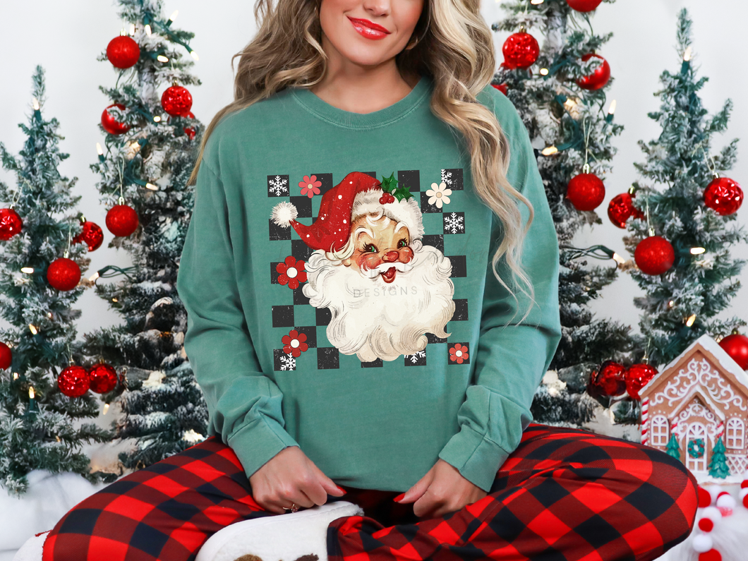 Vintage Santa Long Sleeve Tee - various colors