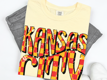 Load image into Gallery viewer, KC Chiefs Checkered Unisex Tee, Butter
